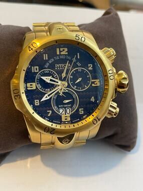 Invicta Venom Chronograph Black Dial Gold-plated Men's Watch 17634